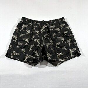 ERMENEGILDO ZEGNA Sports Mens Black Dolphin Print Lined Swim Shorts Trunks Sz XL